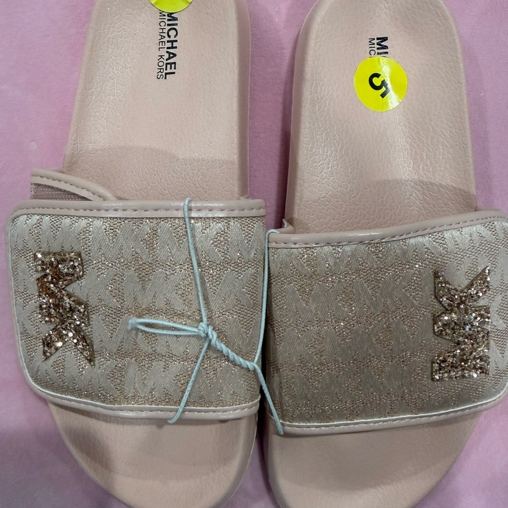 Michael Kors Women's Beige Slide Sandals
